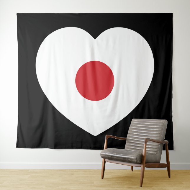Tapete De Parede Japão | Sinalizador Japonês Heart (In Situ (Horizontal))