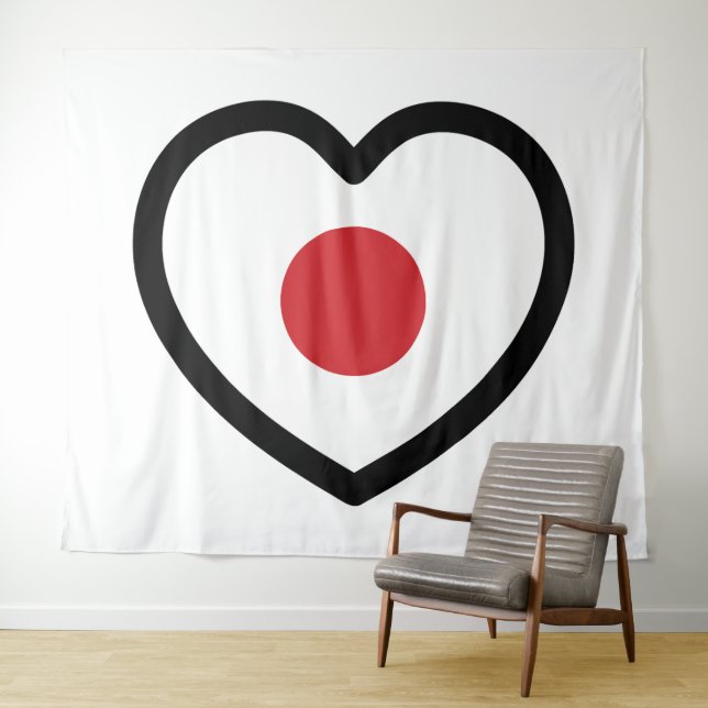 Tapete De Parede Japão | Sinalizador Japonês Heart (In Situ (Horizontal))