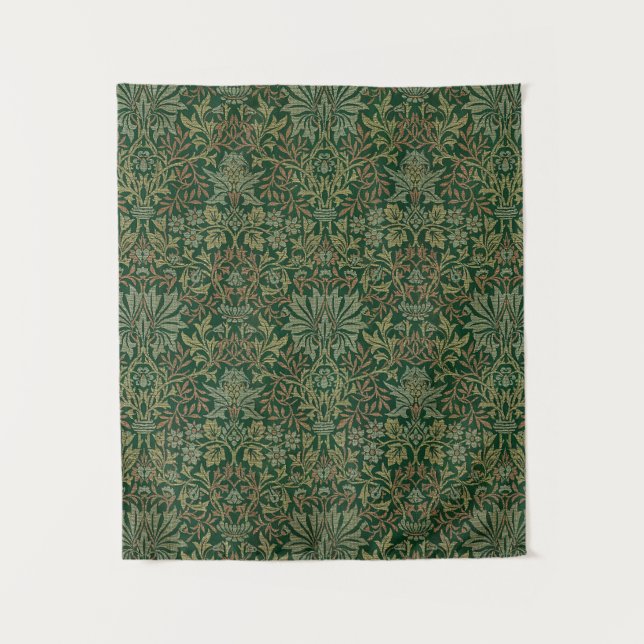 Tapete De Parede Jardim de Flores de William Morris -Verdes (Frente)