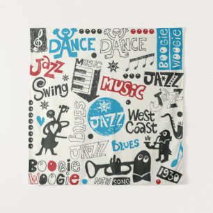 Tapete De Parede Jazz Doodle: Mistura Eclética de Música