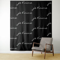 je t’aime Eu te amo em francês Chic Black & White