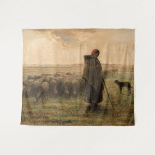 Tapete De Parede Jean-Francois Millet - Shepherdess e Flock 1865