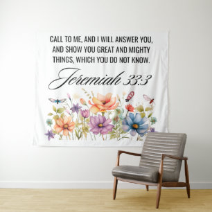 Tapete De Parede Jeremiah, 33:3, ligue para mim Escritura de Flores