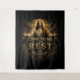 Tapete De Parede Jesus Come to Me Christian Gold Sacred Art