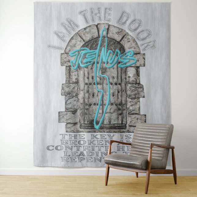 Tapete De Parede Jesus Cross Guardando uma PortaT-Shirt (In Situ)