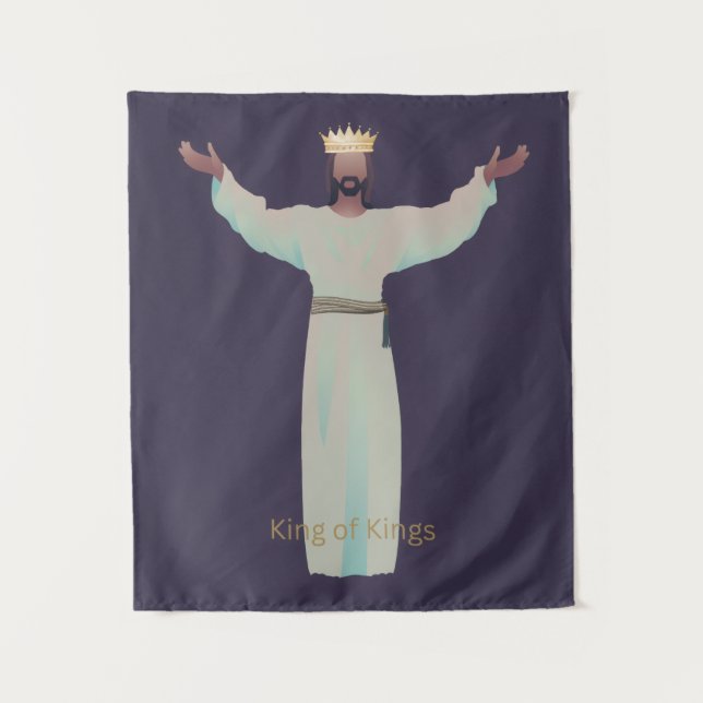 Tapete De Parede Jesus "King of Kings" Blanket, Christian Gifts (Frente)