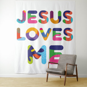 Tapete De Parede Jesus me ama uma arte colorida