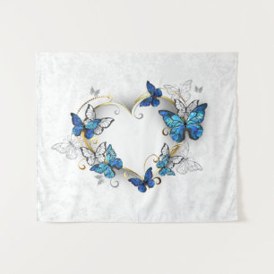 Tapete De Parede Jewelry Heart with Butterflies Morpho