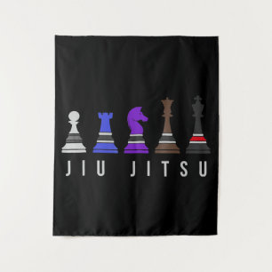 Tapete De Parede jiu jitsu treinando xadrez, presente bjj com texto