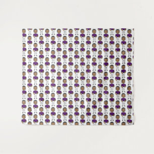 Tapete De Parede jogador de futebol retrô vintage roxo preto simple
