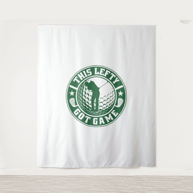 Tapete De Parede Jogador de Golfe Engraçado à Esquerda (Frente)