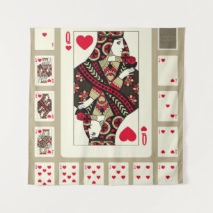 Tapete De Parede Jogando cartas de "Hearts" no estilo antigo. Ori