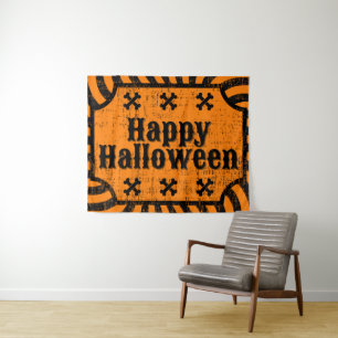 Tapete De Parede Jogo Americano de Halloween Distressed
