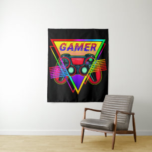 Tapete De Parede Jogos Retrorativos do Arco-Íris Gamer para Computa