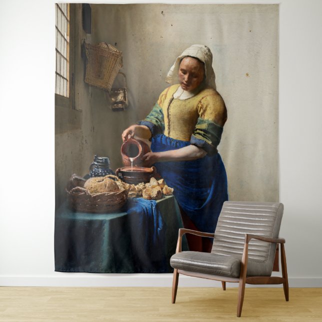 Tapete De Parede Johannes Vermeer - A Milkmaid (In Situ)