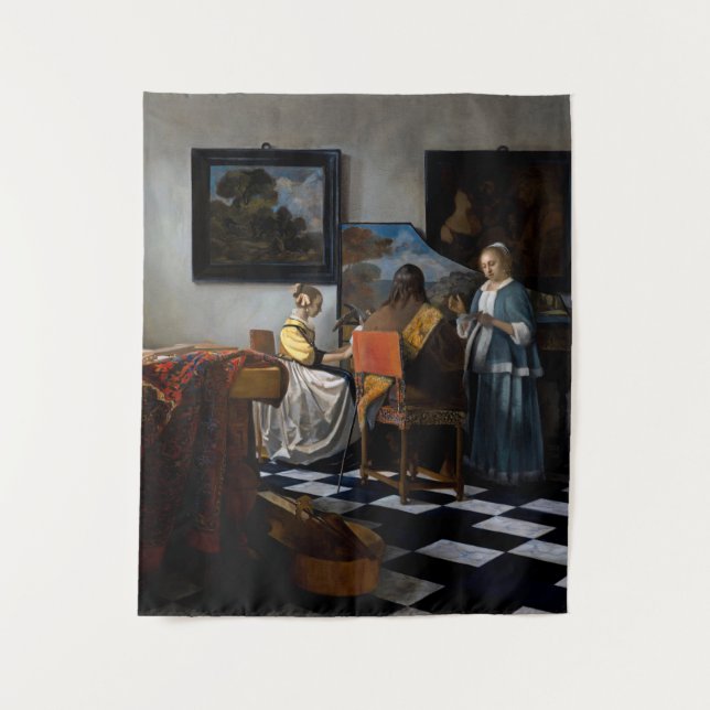 Tapete De Parede Johannes Vermeer - O concerto (Frente)