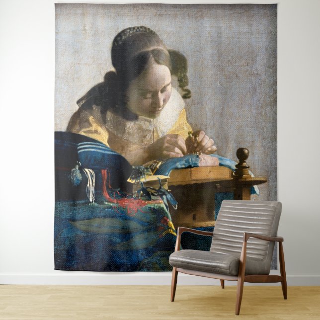 Tapete De Parede Johannes Vermeer - O Lacemaker (In Situ)