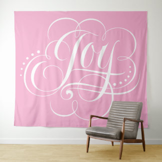 Tapete De Parede JOY Calligraphy Lettering Calm Happy Pink