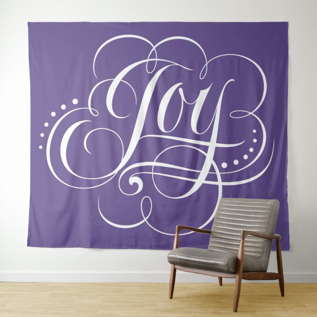 Tapete De Parede JOY Calliographic Lettering Ultra Violet Purple (In Situ (Horizontal))