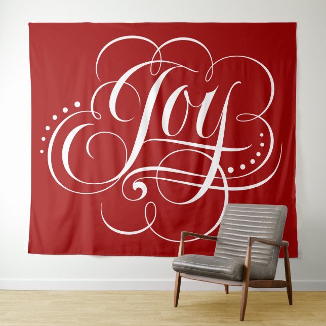 Tapete De Parede JOY Christmas Calliographic Lettering Red (In Situ (Horizontal))
