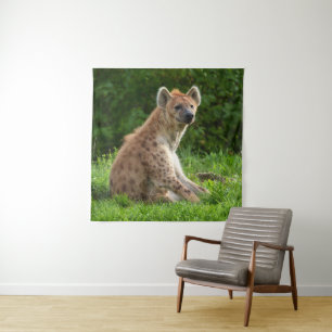 Tapete De Parede Joyful Hyena Amidst Greenery