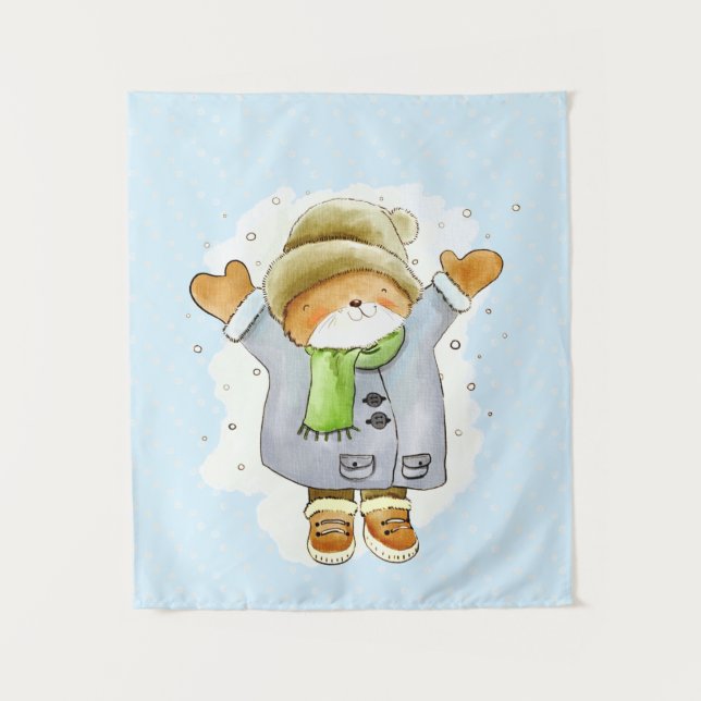 Tapete De Parede Joyous Winter Cat (Frente)