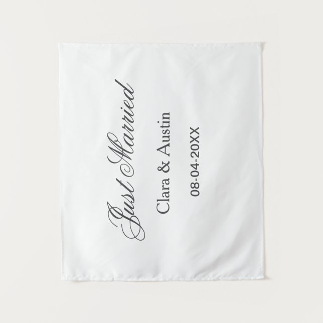 Tapete De Parede Just Married add couple name date year wedding sim (Frente)