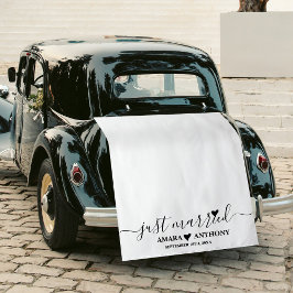 Tapete De Parede Just Married Script Fabric Car Banner Wedding Sign