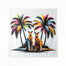 Kängurus unter Palmen in Australien