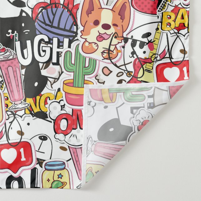 Tapete De Parede kawaii funny pet design - cute animal lover  (Detalhe)