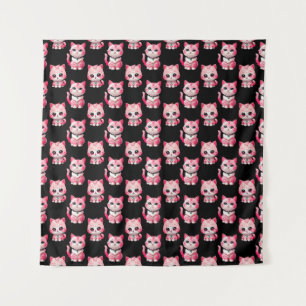 Tapete De Parede Kawaii - Gatinhos Rosa Design
