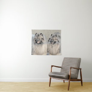 Tapete De Parede Keeshond Brothers Painting - Arte Original de Cach