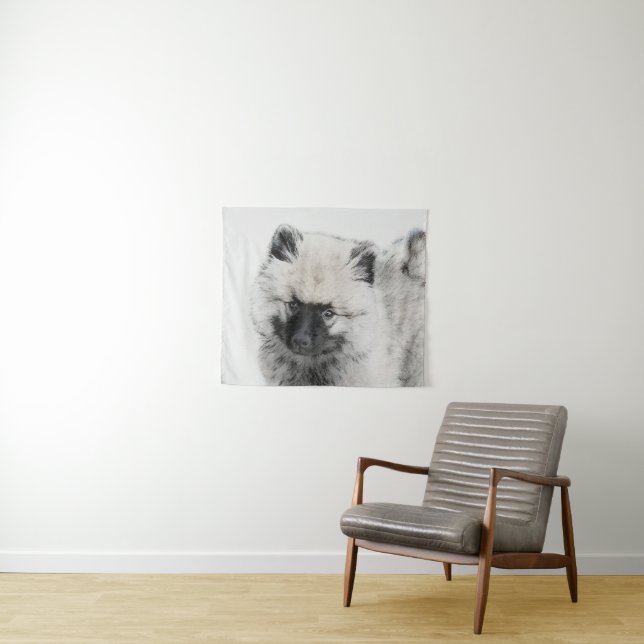 Tapete De Parede Keeshond Puppy Drapy - Arte Cachorro Original Boni (In Situ (Horizontal))