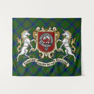 Tapete De Parede Kennedy Clan Crachá & Unicorns w/Tartan