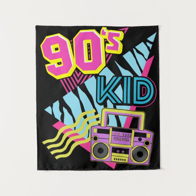 Tapete De Parede Kid Boombox dos anos 90 Nostalgia 80 (Frente)