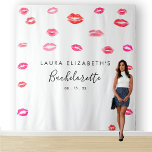 Tapete De Parede Kiss Lipstick Bachelorette Photo Booth Backdrop<br><div class="desc">Your guests will LOVE taking photos in front of this kiss lipstick backdrop. Perfect for a bachelorette party, a bachelorette weekend, a bridal shower or any glamorous event. Design features lipstick kisses in various shades and shaes. Easily personalize with your name, event type and event date. Part of a matching...</div>