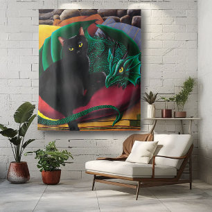 Tapete De Parede Kleo o gato e George o dragão