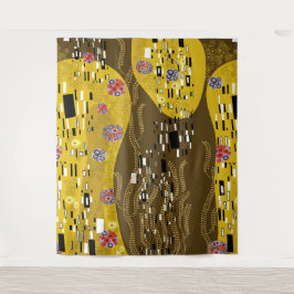 Tapete De Parede Klimt Inspirou Dourada Arte Nouveau O Beijo
