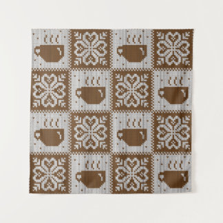 Tapete De Parede Knitted winter vintage seamless decorative pattern