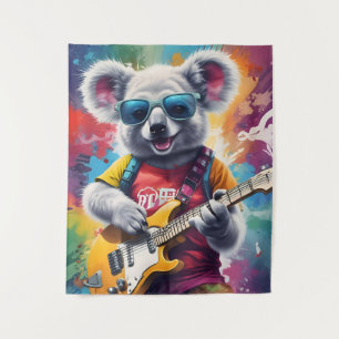 Tapete De Parede Koala tocando violão, grafite rock