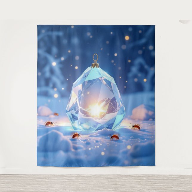 Tapete De Parede „Kristallapfel im Glühwürmchenwinter“ (Frente)