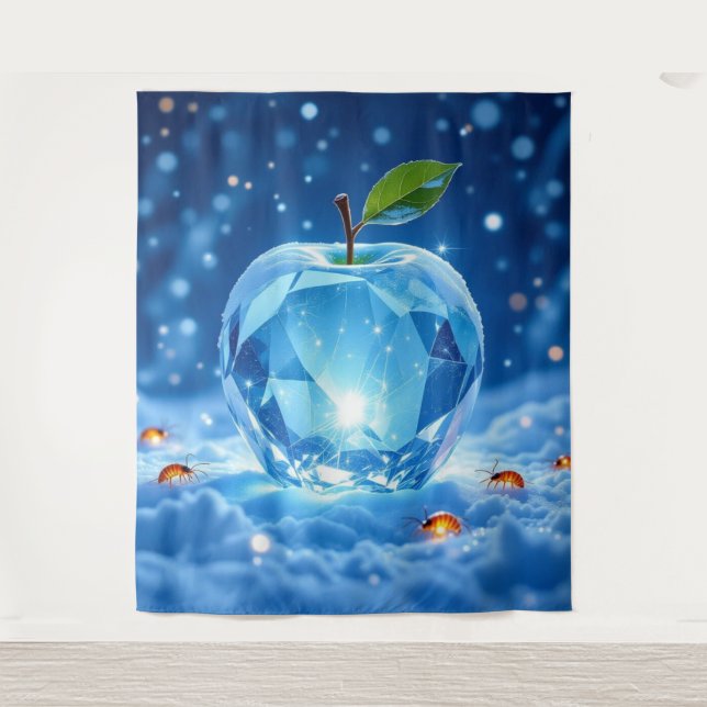 Tapete De Parede „Kristallapfel im Glühwürmchenwinter“ (Frente)