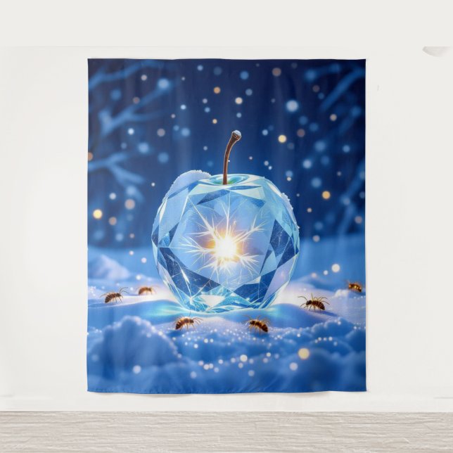 Tapete De Parede „Kristallapfel im Glühwürmchenwinter“ (Frente)