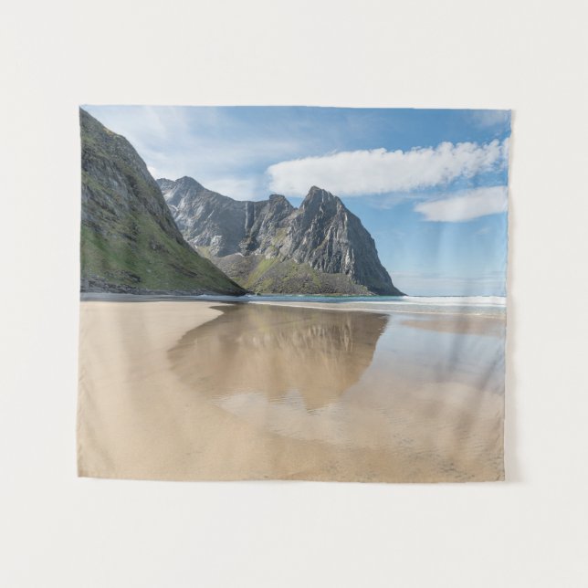 Tapete De Parede Kvalvika Lofoten Noruega (Frente (Horizontal))
