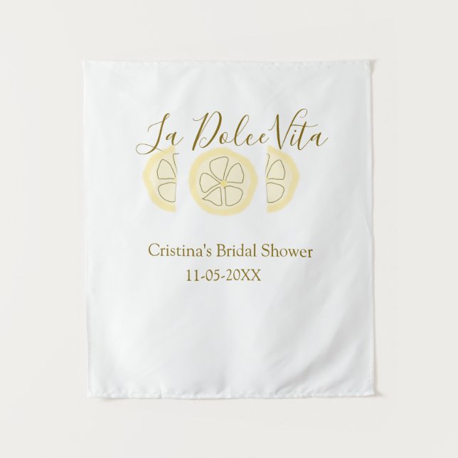 Tapete De Parede La Dolce Vita amarelo limão chá de noiva pastel bo (Frente)