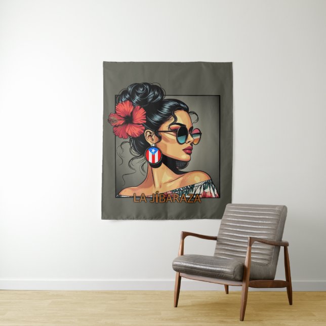 Tapete De Parede La Jíbaraza 12 – Puerto Rican Jíbara Art • Boricua (In Situ)