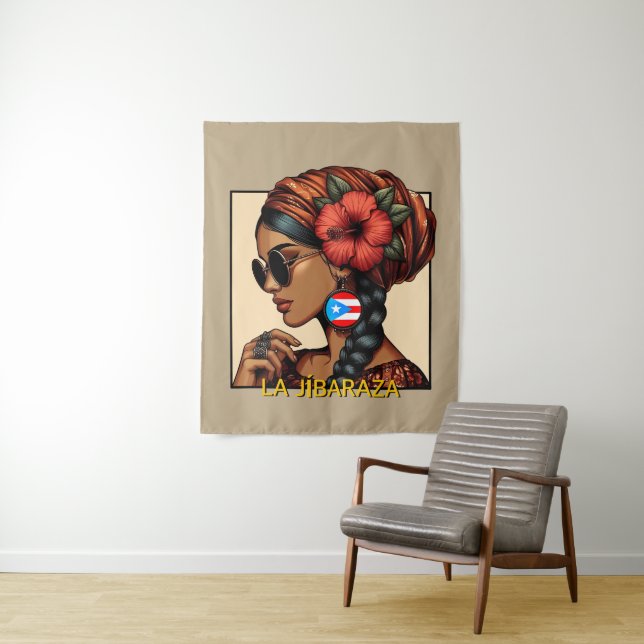 Tapete De Parede La Jíbaraza 2 – Puerto Rican Jíbara Art • Boricua (In Situ)