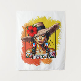 Tapete De Parede La Jíbaraza 5 – Puerto Rican Jíbara Art • Boricua