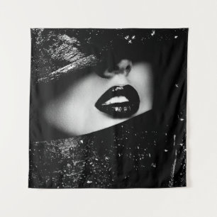 Tapete De Parede Lábios sensuais monocromáticos em quadro negro