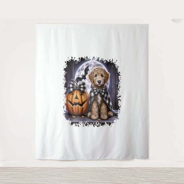 Tapete De Parede Labradoodle Dog Halloween Square (Frente)